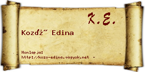 Kozó Edina névjegykártya